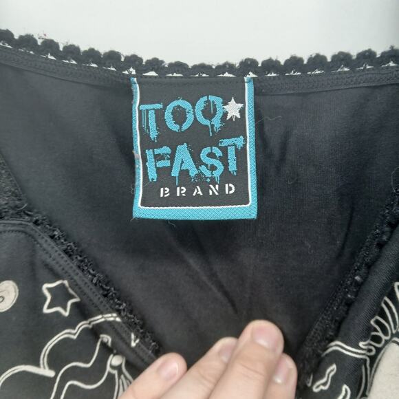 Y2K TOO FAST Camille Tattoo Flash Pajama Set XS Goth Rock Edgy Grunge Rockabilly - Picture 4 of 15